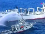 中国舰队远海演练 航母补给舰训练损管意味什么(图)