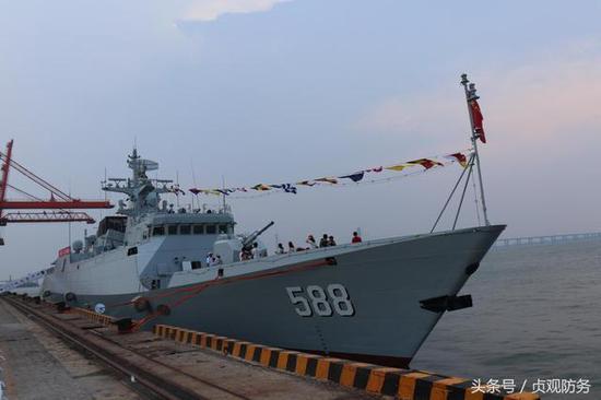 ▲我军056型轻型护卫舰588舰“泉州”号