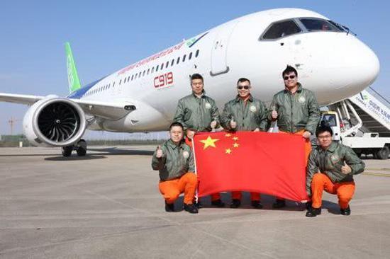 中国C919大型客机资料图。