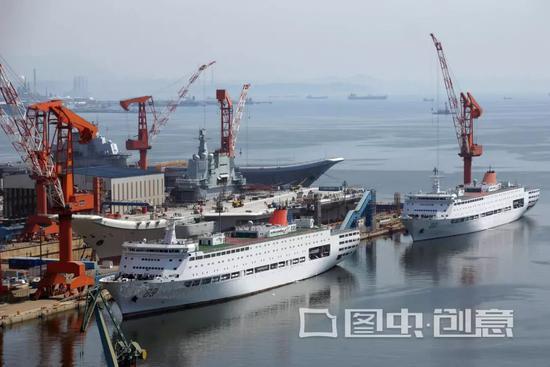 双航母+双保障舰,总价可能又会是好几百亿元。感谢照片作者(见水印)。