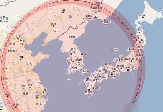 图片:韩国“玄武”3C巡航导弹打击范围。