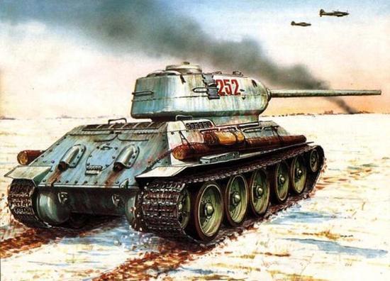 1944年,T34-85坦克开始出现在前线,质量比之前的76型要好很多