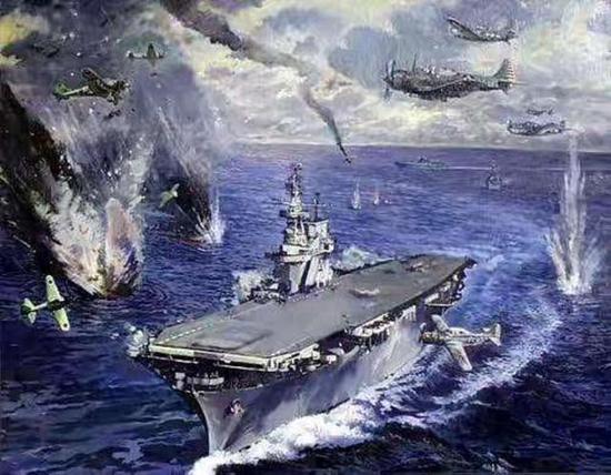 1942年10月的圣克鲁斯海战,美国和日本航母爆发激烈交锋