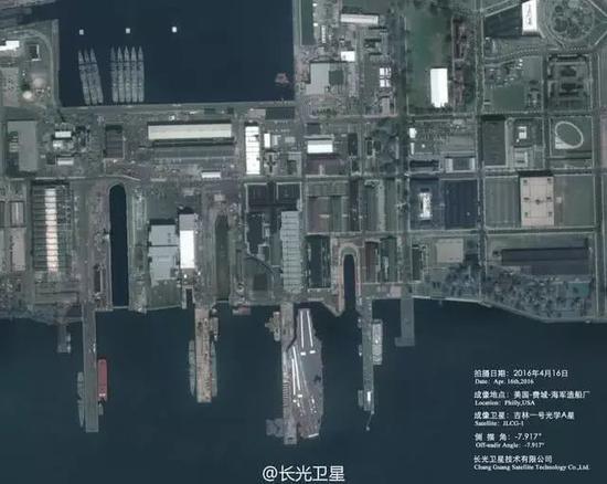 中国卫星拍摄的美国军港