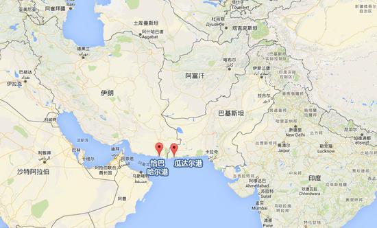 恰巴哈尔港与瓜达尔港直线距离仅72公里