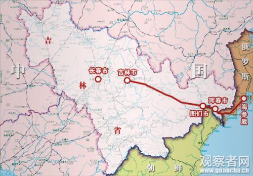 珲春至符拉迪沃斯托克高速铁路示意图