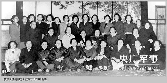 参加长征的部分女红军于1959年合影(资料图)