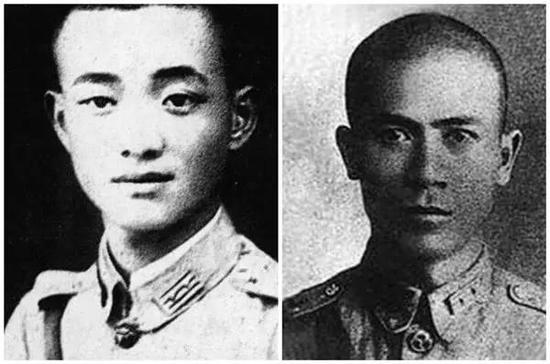 左:88师262旅旅长朱赤少将。右:88师264旅旅长高致嵩。