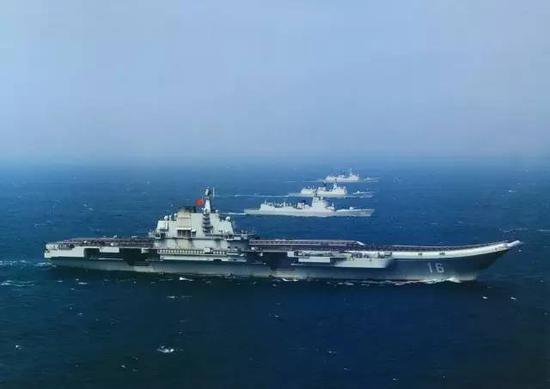 ▲2014年辽宁舰赴南海海域科研试验和训练