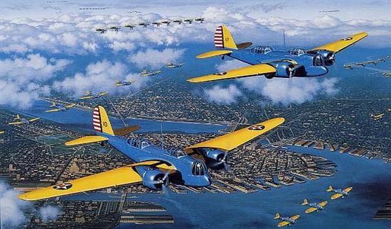图片:美国陆军航空队庞大的B-10轰炸机(马丁139WC即其出口型)群,蒋宋等在战前认为把购机款用于投资,到战争需要时再购买最新型飞机,但当战争真的降临,区区9架轰炸机,美国就用了2年来交付,根本无法满足战争的需求。