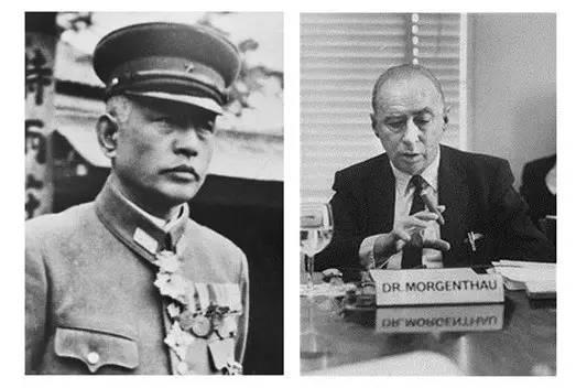※石原莞尔(左)与摩根索(右)