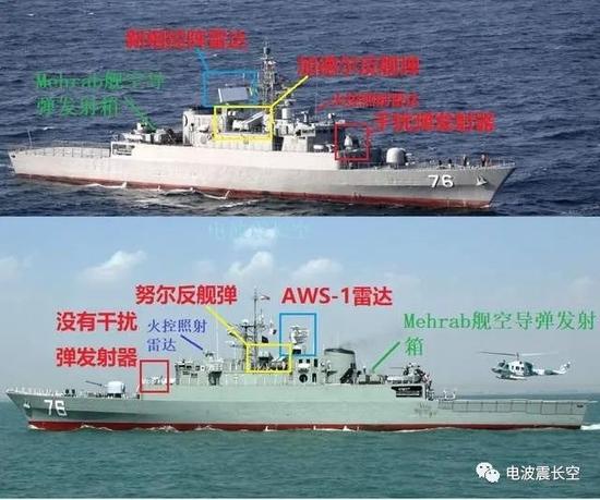 图:贾马兰号升级前(下)和升级后(上)对比
