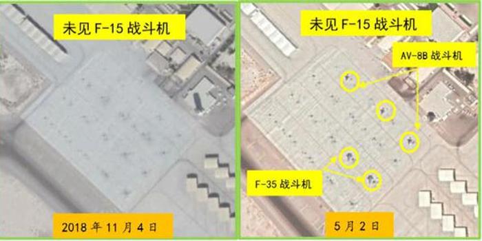 中国卫星拍摄美军中东调动 新增大批F15清晰可见(图)