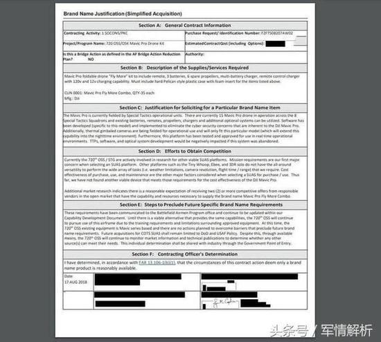 图为美国空军文件