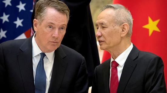 贸易谈判中双方刘鹤与莱特希泽