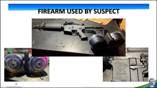 AR-15步枪和100发弹鼓(图源:代顿警察局)