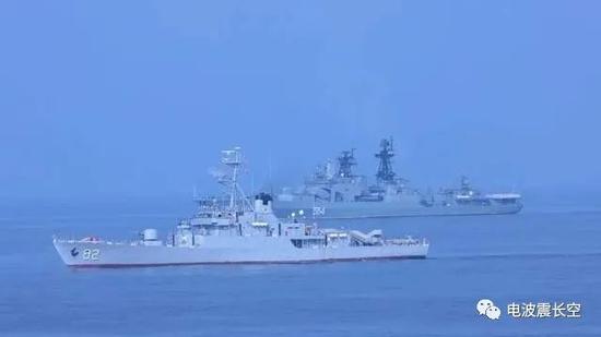 图:伊朗海军参演的艾瑞斯·纳格迪号(82号舰)护卫舰