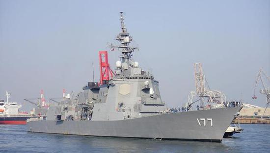 ▲日本海上自卫队“爱宕”号导弹驱逐舰(DDG-177)