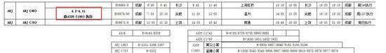 图为成都航空2018年4月的航班计划表(部分)以及其拥有的客机注册国籍号一览。