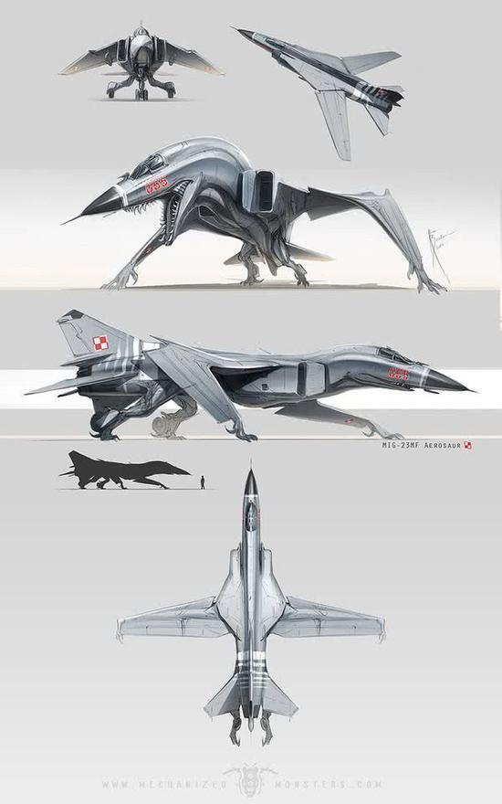 图片:波兰空军涂装的米格-23“鞭挞者”怪兽机。