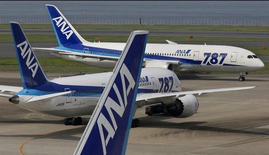 图为全日空的787机队。