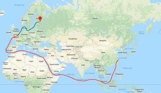 ▲S-400防空导弹的回国之路(©军机图)