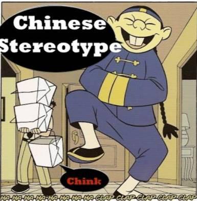 (美国人对中国人的典型偏见:眯缝小眼睛,送中餐外卖)