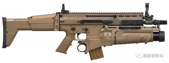 装备EGLM榴弹发射器的SCAR-L CQC,片中杨锐用它完成了多次成功突击