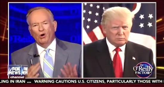 (特朗普接受奥莱利采访,图源:Fox News)