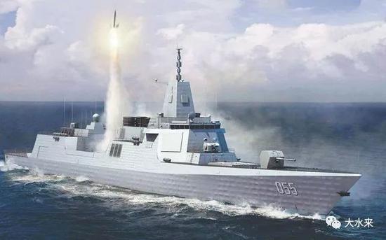 中国055万吨驱逐舰,技术水平赶超美国伯克3,美国海上优势逐渐消失