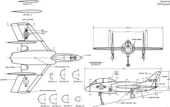 F7U-3三面图