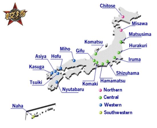 日本空自基地分布图,狭长的国土也分散了力量