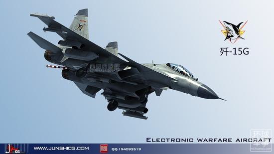 中国海军电子战型歼-15G闪电飞鲨超酷CG效果图