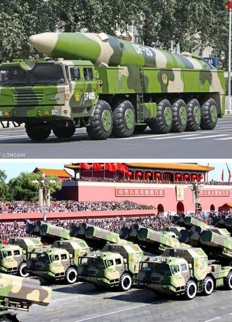 参加抗战阅兵的东风26与长剑10导弹
