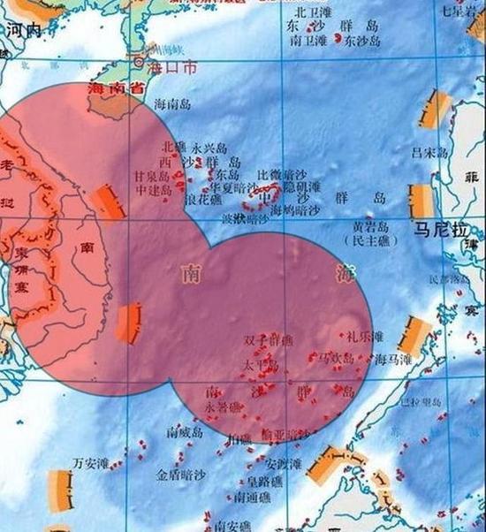 图片:越南C-212-400海上巡逻机的侦察范围。