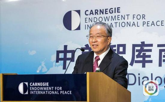 前国务委员戴秉国7月5日出席中美智库南海问题对话会并发表主旨演讲(新华社记者鲍丹丹摄)