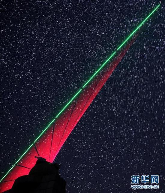 2016年11月28日,在河北兴隆观测站,“墨子号”量子科学实验卫星过境
