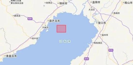 图:辽航警0083的大致范围