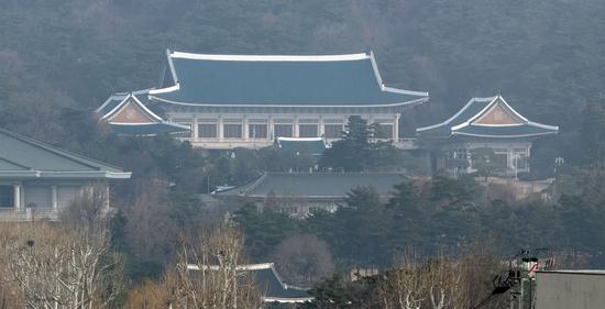 当地时间2022年3月16日,韩国首尔,青瓦台外景。视觉中国 资料图
