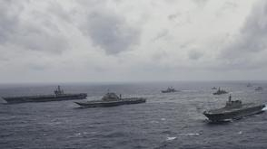 美日印均派航母参演