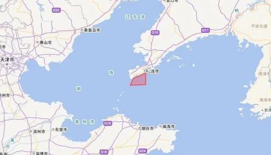图:辽航警0081的大致范围