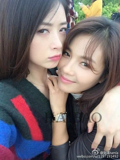 刘涛 蒋欣私下合照