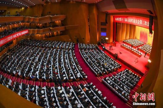 资料图:2019年1月26日,山西省第十三届人民代表大会第二次会议在太原开幕。中新社记者 武俊杰 摄