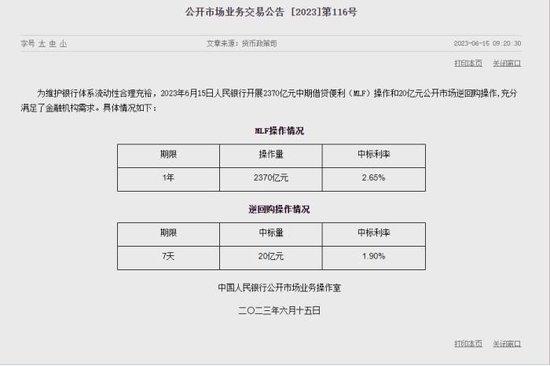 6月15日，7天逆回购操纵利率和MLF利率。持续<strong>kaiyun体育(中国)全站app官网进口下载装置官方网站IOS/安卓通用版/手机APP下载</strong>