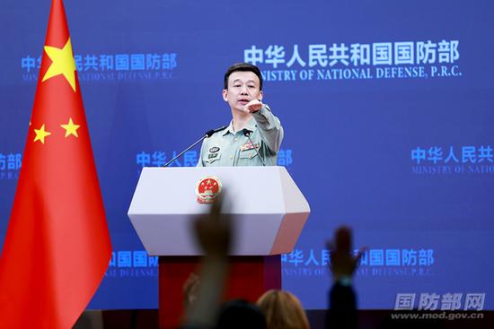 9月28日下午,国防部举行例行记者会,国防部新闻局局长、国防部新闻发言人吴谦大校答记者问 图:国防部网站