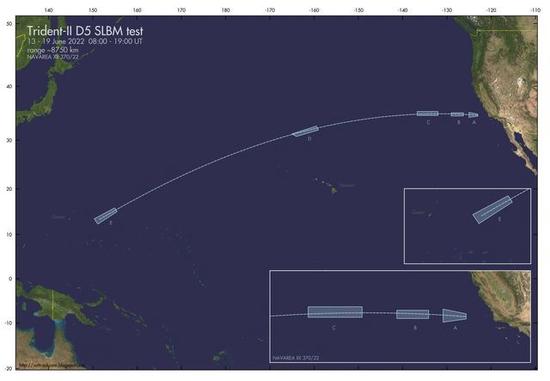 局势紧张之际 美军向太平洋海域发射4枚“三叉戟”洲际核导弹