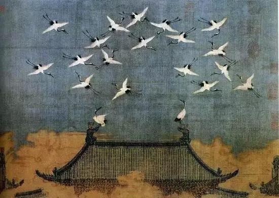 宋徽宗 《瑞鹤图》(局部)