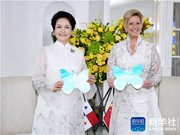 彭丽媛会见巴总统夫人 出席艾滋病防治宣传活动