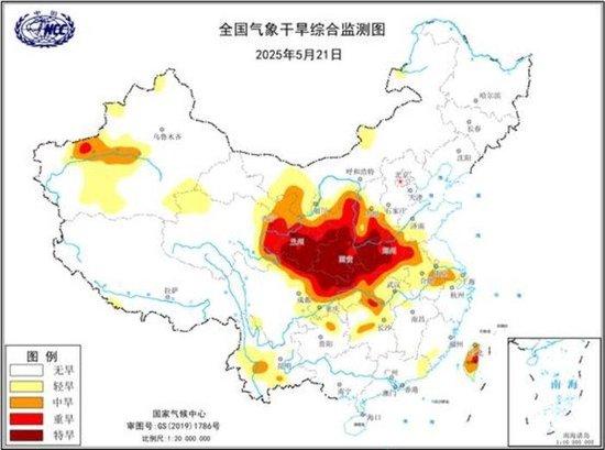干旱黄色预警继续:陕西西南部、河南西部、甘肃东部等地特旱