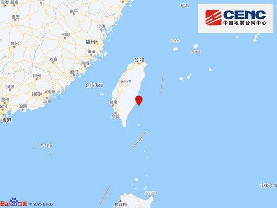 台湾台东县海域发生5.0级地震，震源深度15千米